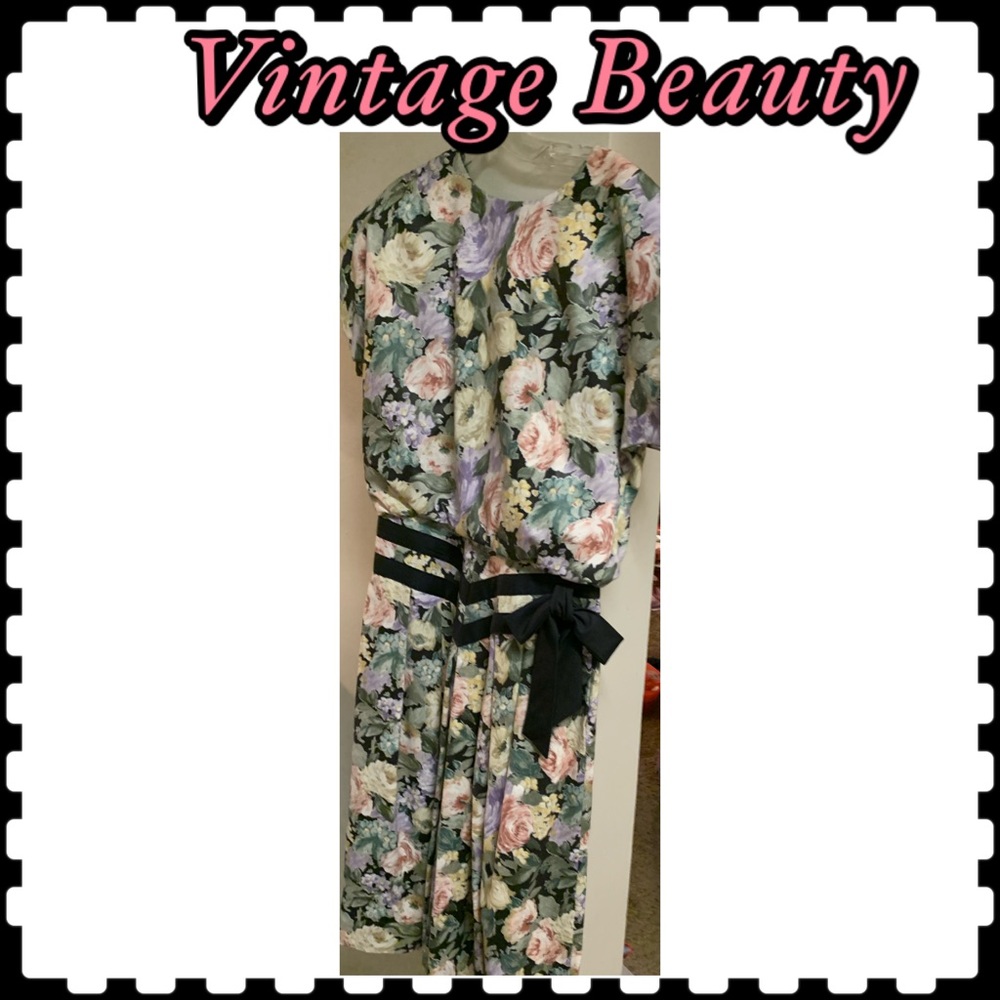 Vintage Floral Dress with bow